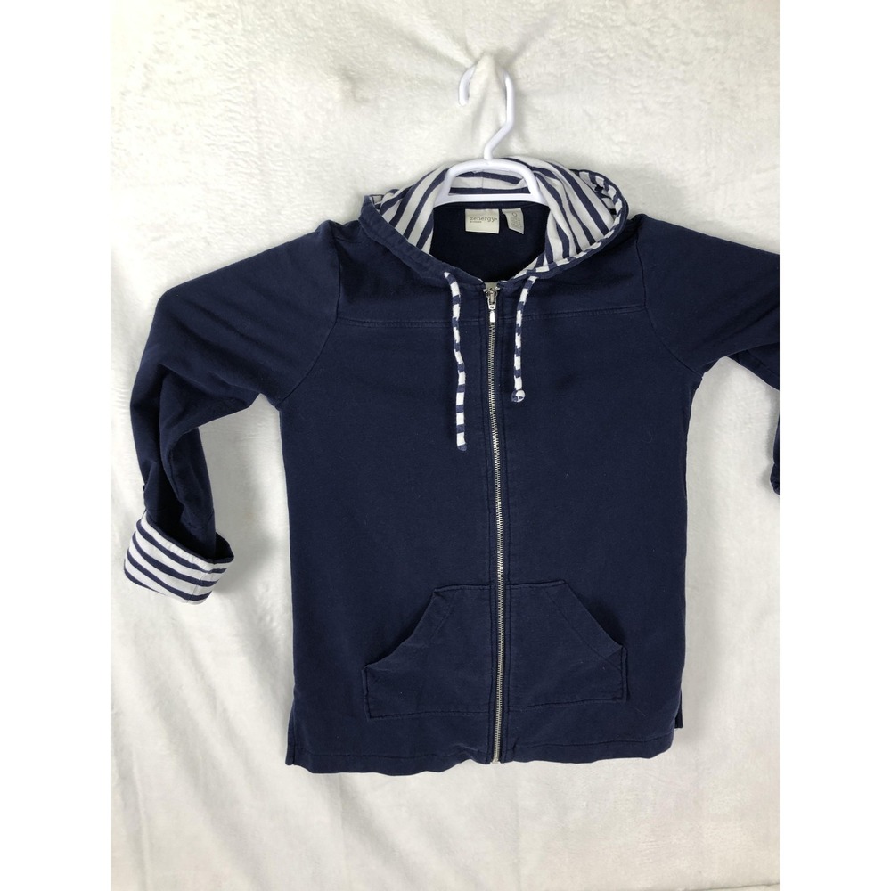 Zenergy By Chico's Hoodie Womens 0 Blue Full Zip Fleece Hooded Pockets